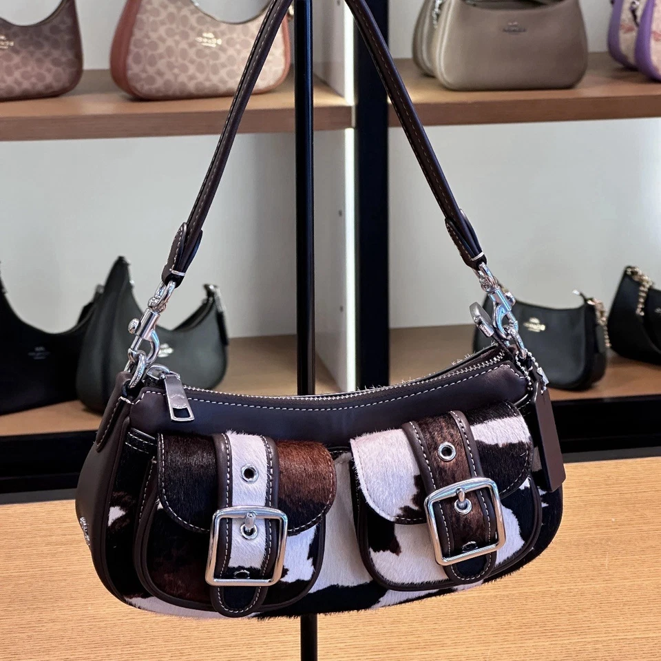 Coach Ashton Bag With Cow Print CCC83 cow printed haircalf/Sv/Cow Multi