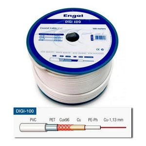 Cavo Coassiale Antenna TV Engel Doppia 100 m Bianco - Bild 1 von 1