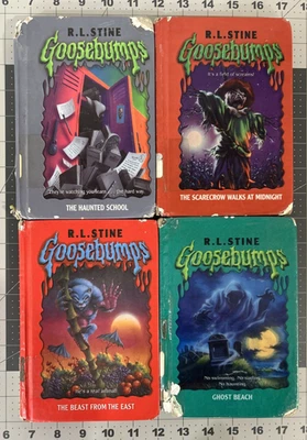 Goosebumps Vintage Hardcover Lot of 4 R.L. Stine Poor Condition Used Ex Library Foto 1 de 4
