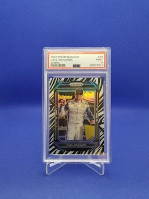 Carl Edwards 2023 Prizm ZEBRA SSP NASCAR PSA 10 Gem Rare HOF Star PSA 9 - Image 1 of 2