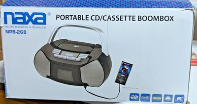 Boombox CD portátil Naxa NPB-268 - plateado/negro Foto 1 de 4