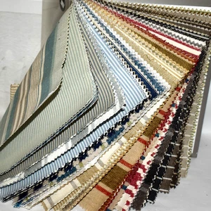 Big FABRIC SAMPLE BOOK Multi-Color Ticking Stripe SHORELINE 75pcs LOT Cotton - Picture 1 of 21