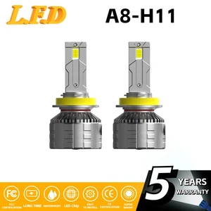 2x H11 Headlight Super Bright Bulbs Kit 6000K 8400LM Hight Power While 12 chips - Picture 1 of 13