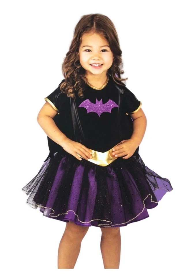 Rubíes Niñas Pequeñas Púrpura Murciélago Disfraz Murciélago Niña Conjunto Vestido y Capa 3T-4T Foto 1 de 1