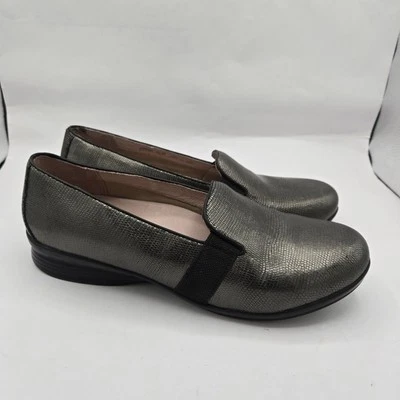 Mocasín para mujer DANSKO Addy cuero metálico dorado lagarto sin cordones 9,5 EE. UU. 40 EUR Foto 1 de 4