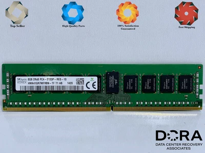 Hynix HMA41GR7MFR8N-TF 8GB DDR4-2133 PC4-17000 2Rx8 ECC Reg Server Memory Module - Image 1 of 2
