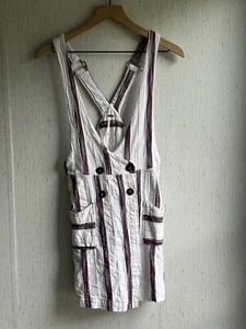Free People Mini-Overallpullover gestreiftes Kleid 4 - Bild 1 von 7