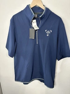 NWT Under Armour Golf Short Sleeve Pullover Byron Nelson Large Navy AT&T Byron - Picture 1 of 4