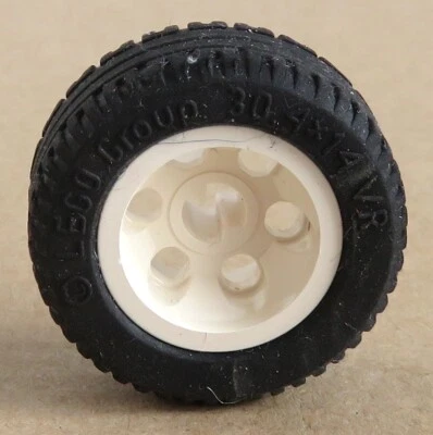 LEGO Technic - Reifen / Tire 30.4 x 14 VR mit Felge (2 Stück), weiß # 2994c01 - Bild 1 von 3