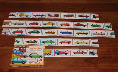 ancien JEU NATHAN 1979 les autos voitures vintage DOMINO PUZZLE renault CITROEN - Photo 1/4