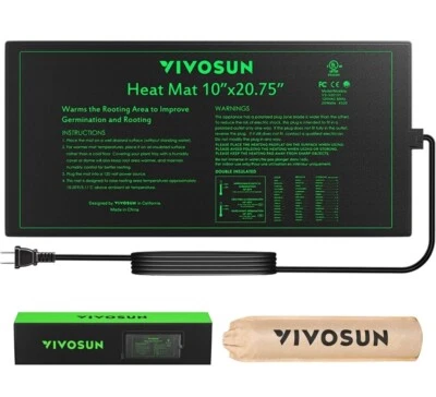 Tapete de germinação de plantas de interior Vivosun Seedling Heat, 10 x 20,75 - Imagem 1 de 4
