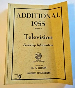 Vintage Additional 1955 Television Servicing Infomation Manual TV-10 Beitman - Picture 1 of 5