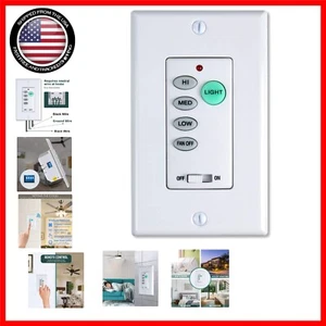 Compact Universal Ceiling Fan Wall Control with Remote and Button Functionality - Picture 1 of 9