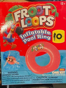 Anillo de piscina inflable rojo Froot Loops 35,8" *NUEVO* bb1 - Imagen 1 de 3