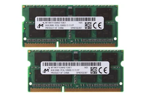Micron 2x 8GB 2RX8 DDR3L 1600MHz PC3L-12800S 1.35V SODIMM Laptop Memory RAM @dd - Picture 1 of 8