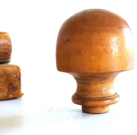 Small wood post finial cap Topper - Antique French architectural salvage 2.2 in Cover