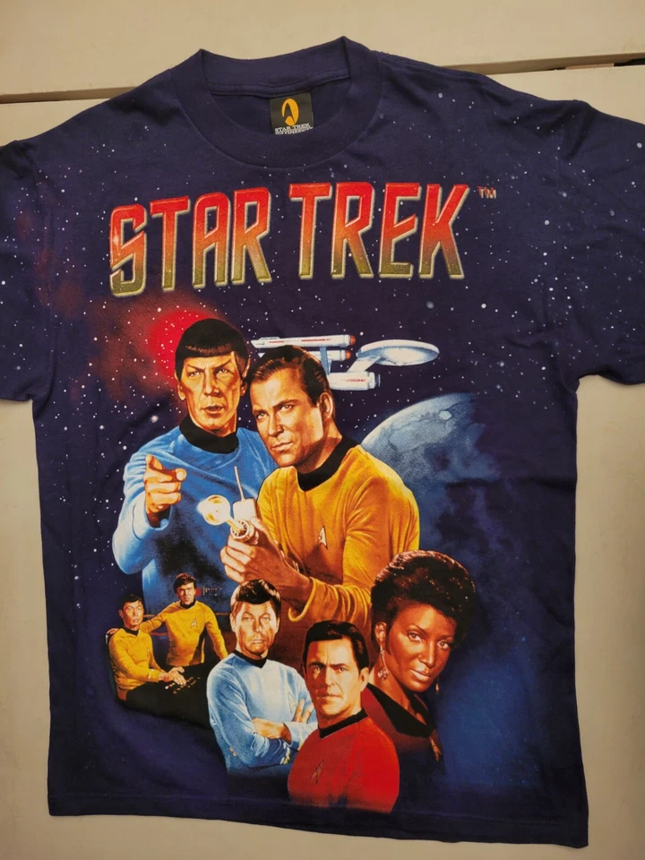 Vintage Star Trek Tee Shirt Men XL XLarge Vegas Hilton Mega Big Print 90s Sci Fi - Image 1 of 4