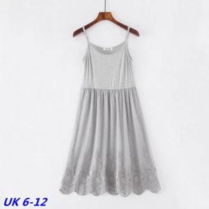 Damen Spitze Netz Verlängerung Cami Kleid Petticoat Slip Lagenlook Weste Unterkleid - Bild 1 von 15