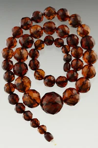 Collar Esferas Facetadas Cuentas Redondas Ámbar Báltico Genuino 46.6g 180927-13 - Imagen 1 de 6