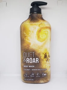Quiet & Roar Duschgel Kokos- & Bananenmilchduft mit ätherischen Ölen 16 Oz. NEU - Bild 1 von 9