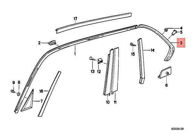 BMW E32 730I 730IL 735I 735IL 740I 740IL 750I MOULDING LEFT 51138111679 - Image 1 of 1