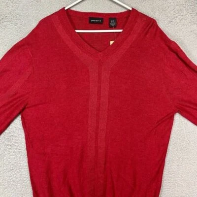 DKNY Jeans Rojo Suéter Mujer 2XL Cuello en V Pullover Manga Larga Informal Damas NUEVO Foto 1 de 4