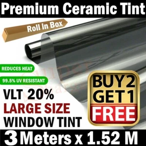 Large Size Premium Nano Ceramic 20% VLT Car Window Tint Film Home Window Tinting - Picture 1 of 9