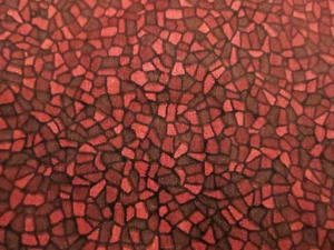 Cotton Blend Fabric  Stained Glass Effect Geometric Red Pink Black Tonal BTY x46 - Picture 1 of 5