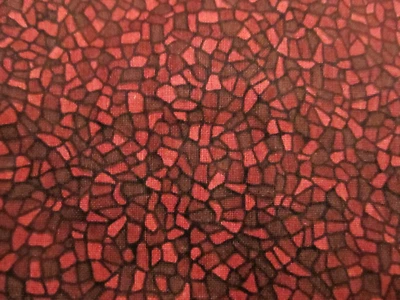 Cotton Blend Fabric  Stained Glass Effect Geometric Red Pink Black Tonal BTY x46 - Image 1 of 4