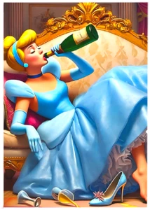POR QUÉ CENICIENTA PERDIÓ SU ZAPATO * ACEO personalizado * Novedad divertida * Tarjeta de arte * ATC - Imagen 1 de 2