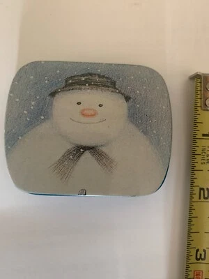 'Snowman' Themed Tinware Small Storage Tin - NWOT - EXC - Image 1 of 3