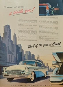 Fondo vintage Buick New York Skyline 1955. Edificio Chrysler Manhattan - Imagen 1 de 1