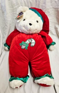 Chosun Ensemble Christmas 28" Teddy Bear Red Velvet Candy Cane Stuffed Plush - Picture 1 of 14