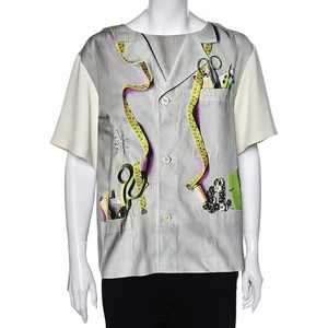 Moschino Cheap and Chic Multicolored Printed Crepe Blouse L - Picture 1 of 6