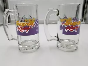 Vintage Snap-on Tools Performance Racing Thick Glass Beer Stein Mug Tankard pair - Picture 1 of 6