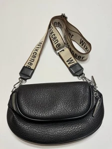 Wixceneer Umhängetasche schwarz Pu Leder Sling Bag Reißverschluss breite Schulterriemen - Bild 1 von 5