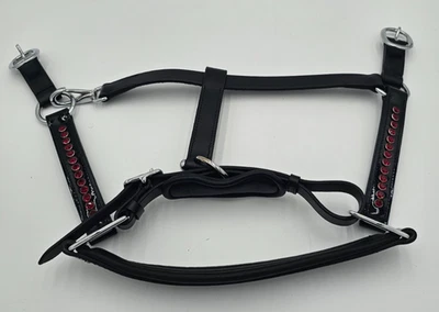 Halter cuello cabeza caballo cuero cristal rojo acolchado calidad premium menos una pieza Foto 1 de 3