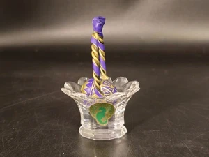 Waterford Crystal Jewels Mini Osterkorb mit Ei gedrehter Griff signiert IOB - Bild 1 von 6