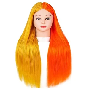 Mannequin Head with Human Hair, 26" Cosmetology Mannequin Head Hair Styling H... - Picture 1 of 5