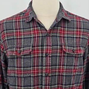 Woolrich Flanellhemd Größe Lg grau und rot kariert Doppeltaschen - Bild 1 von 7