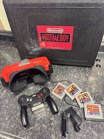 Nintendo Virtual Boy w/ Rental Case, Games and More!!! -Tested-  (Working)