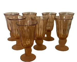 8 copas de vino Fostoria Captiva rosa concha marina copas con patas de helado de colección - Imagen 1 de 16