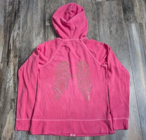 Vintage Victoria's Secret Hoodie Damen klein rosa Glitzer Flügel Y2K Engel - Bild 1 von 8