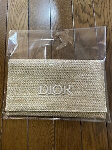 Christian Dior Novelty Clutch Pouch Bag 2023 Summer Rattan Beige No BOX