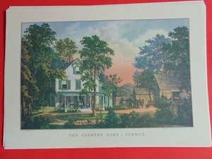 Calendario Currier & Ives stampa topper 1997 LA CASA CONTADINA-ESTATE - Foto 1 di 1