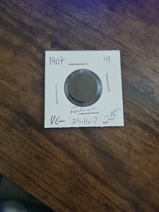 1907 Indian Cent, VG - Picture 1 of 2