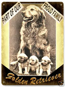 Golden retriever Dog metal sign cute puppy family vintage style great gift 286 - Picture 1 of 2