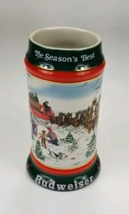 Anheuser-Busch BUDWEISER Collectors Series ©1991 THE SEASON'S BEST Beer Stein 7" - Picture 1 of 5