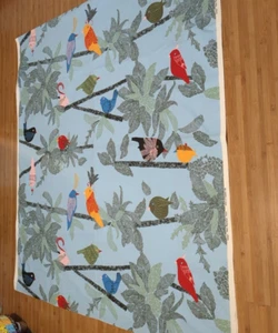 Ikea Sweden Malin Akerblom 2010 Bird Print Woven Fabric 58" x 126” (~3.5 yds) - Picture 1 of 12