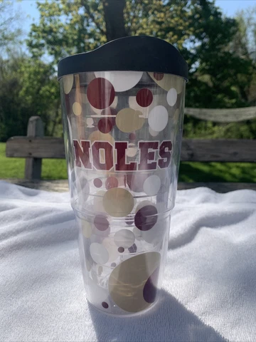 FLORIDA St. STATE SEMINOLES Tervis Tumbler 24 oz w Lid MINT Made In U.S.A. NOLES Cover
